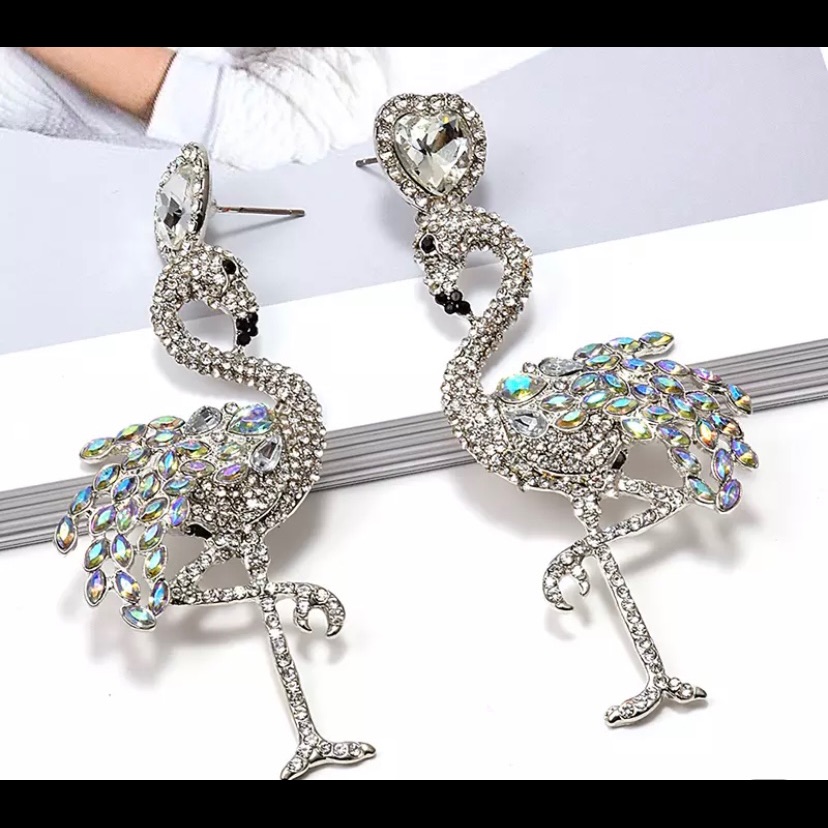 Flamingo Earrings Miami Design Pierced 32$